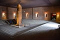 The Bennett Monolith, an ancient stone statue, on display in the Tiwanaku archaeological site museum, near La Paz, Bolivia