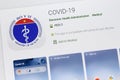 Selective focus on COVID 19, Ministry of Health, Viet Nam app available in the Google Play area