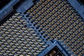 Bent and broken pins on the motherboard CPU socket Royalty Free Stock Photo
