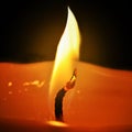 Candle Wick and Flame Royalty Free Stock Photo