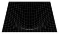 Bent grid in perspective. 3d mesh with convex distortion Royalty Free Stock Photo