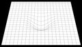 Bent grid in perspective. 3d mesh with convex distortion