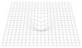 Bent grid in perspective. 3d mesh with convex distortion Royalty Free Stock Photo