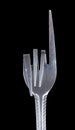 Bent metal fork, pointer. Royalty Free Stock Photo