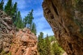 Bent over Red rocks, bottom view. Red Gate, Altai Mountains