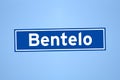 Bentelo place name sign in the Netherlands Royalty Free Stock Photo