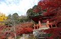 Benten-do and autumn leaves in Daigoji Temple, Kyoto, Japan