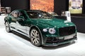 Bentley Flying Spur S luxury sedan car at the Brussels Autosalon European Motor Show. Brussels, Belgium - January 13, 2023