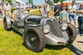 Bentley Oldtimer with Rolls Royce airplane engine at the annual national oldtimer day in Lelystad