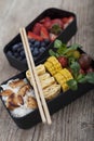 Bento box with different food