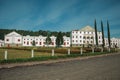 Street with the Salton Winery building facade Royalty Free Stock Photo