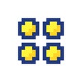 Bento like menu pixelated RGB color ui icon