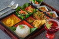 Bento thai style, thaifood in bento Royalty Free Stock Photo