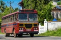 BENTOTA, SRI LANKA - DECEMBER 31, 2015: Regular public bus. Buses are the most widespread public transport type in Sri Lanka.