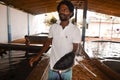 Bentota, SRI LANKA - 20 February 2016: guy hands holding a big yellow tortoise with a large beak. saving animals in the Sea Turtle Royalty Free Stock Photo