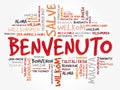 Benvenuto (Welcome in Italian) word cloud