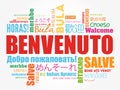 Benvenuto (Welcome in Italian) word cloud