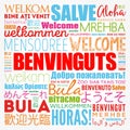 Benvinguts (Welcome in Catalan) word cloud