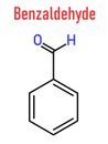 Benzaldehyde bitter almond odor molecule. Skeletal formula.
