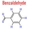 Benzaldehyde bitter almond odor molecule. Skeletal formula.