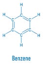 Benzene or Cyclohexatriene aromatic hydrocarbon molecule. Skeletal formula. Royalty Free Stock Photo