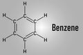 Benzene or Cyclohexatriene aromatic hydrocarbon molecule. Skeletal formula. Royalty Free Stock Photo
