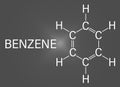 Benzene or Cyclohexatriene aromatic hydrocarbon molecule. Skeletal formula. Royalty Free Stock Photo