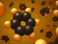 Benzene molecular structure. Royalty Free Stock Photo