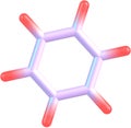 Benzene molecular structure on white background Royalty Free Stock Photo