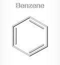 Benzene molecule C6H6 - structural chemical. Vector