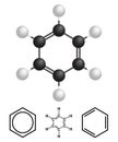 Benzene Structure, formula isolated on white background. Vector Illustration.