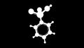 Benzenesulfonic acid molecule 3D rendering.