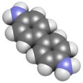 Benzidine 4,4Ã¢â¬â¢-diaminobiphenyl chemical. Highly carcinogenic. Used in production of dyes. Royalty Free Stock Photo