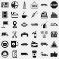 Benzine icons set, simple style