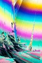 Benzoic acid microcrystals colorful abstract art Royalty Free Stock Photo