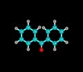 Benzophenone molecule isolated on black