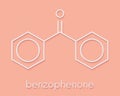 Benzophenone molecule. Skeletal formula.