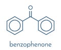 Benzophenone molecule. Skeletal formula.