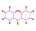 Benzophenone molecule on white