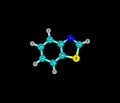 Benzothiazole molecule on black Royalty Free Stock Photo