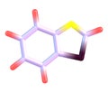 Benzothiazole molecule on white Royalty Free Stock Photo