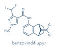 Benzovindiflupyr fungicide molecule. Skeletal formula;