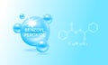 Benzoyl Peroxide blue and structure. Vitamin complex helps dissolve clogged acne reduce inflammation of acne. Medical concept.