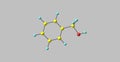 Benzyl alcohol molecular structure isolated on grey Royalty Free Stock Photo