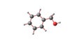 Benzyl alcohol molecular structure isolated on white Royalty Free Stock Photo