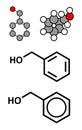 Benzyl alcohol solvent molecule. Used in manufacture of paint, ink, etc. Also used as preservative in drugs