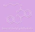 Benzyl butyl phthalate benzylbutylphthalate, BBzP, BBP plasticizer molecule. Skeletal formula. Royalty Free Stock Photo