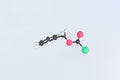 Benzyl chloroformate molecule, isolated molecular model. 3D rendering Royalty Free Stock Photo