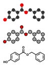 Benzyl paraben preservative molecule Royalty Free Stock Photo