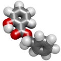 Benzyl salicylate benzyl 4-hydroxybenzoate molecule. Used in cosmetics and perfumes.